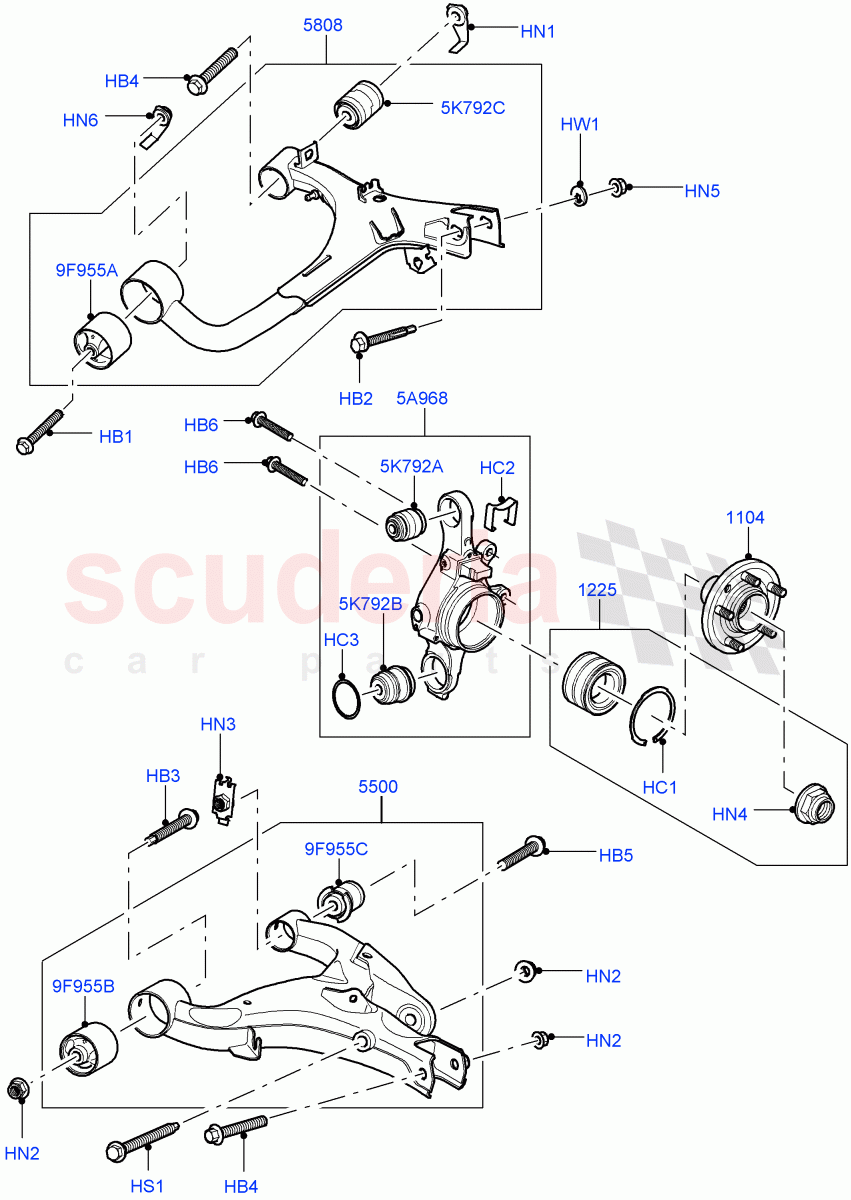Rear Knuckle And Suspension Arms ((V) TO9A999999) of Land Rover Land Rover Range Rover Sport (2005-2009) [2.7 Diesel V6]