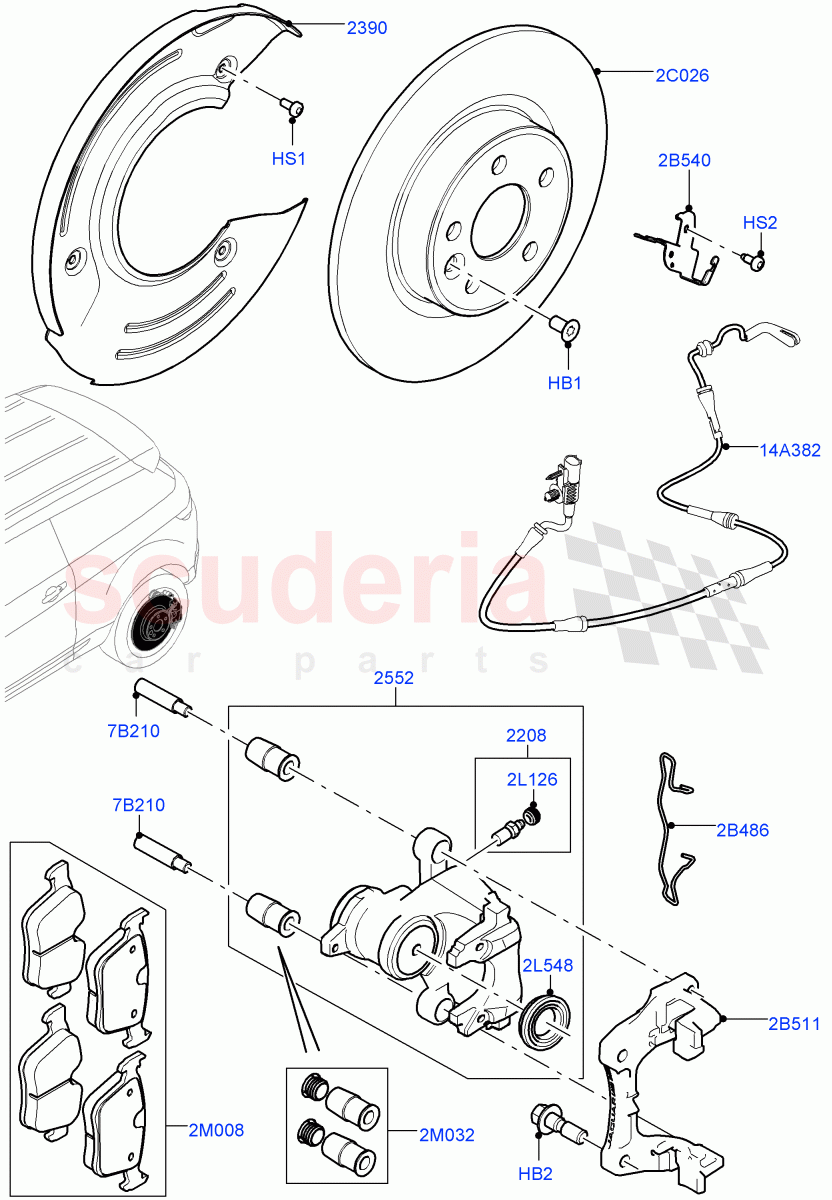 Rear Brake Discs And Calipers (Itatiaia (Brazil)) ((V) FROMGT000001) of Land Rover Land Rover Range Rover Evoque (2012-2018) [2.0 Turbo Diesel]