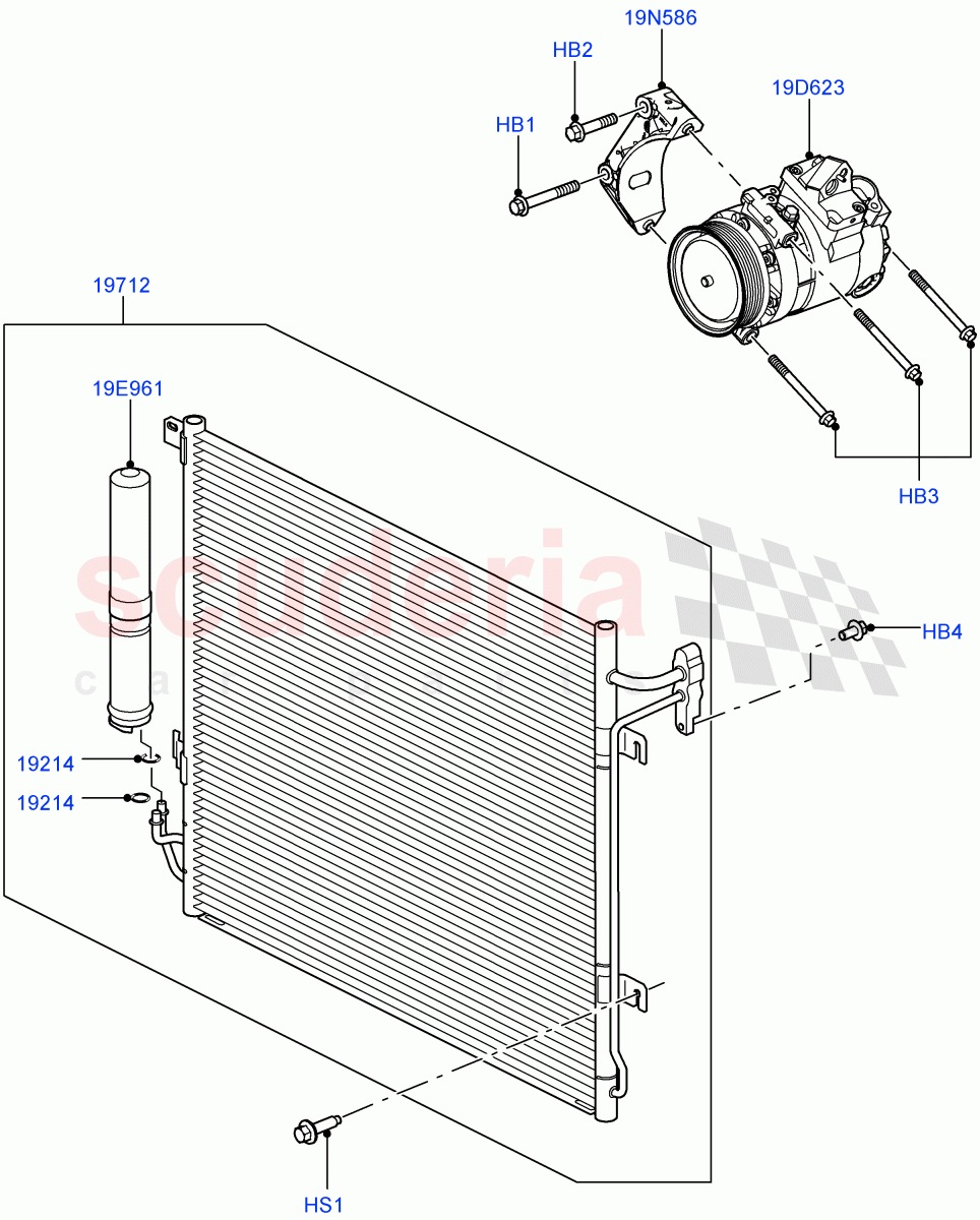 Air Conditioning Condensr/Compressr (3.6L V8 32V DOHC EFi Diesel Lion) ((V) FROMAA000001) of Land Rover Land Rover Range Rover Sport (2010-2013) [5.0 OHC SGDI SC V8 Petrol]