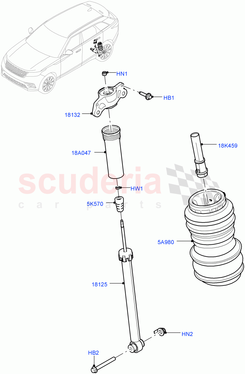 Rear Springs And Shock Absorbers (With Four Corner Air Suspension) ((V) FROMMA000001) of Land Rover Land Rover Range Rover Velar (2017+) [2.0 Turbo Petrol AJ200P]