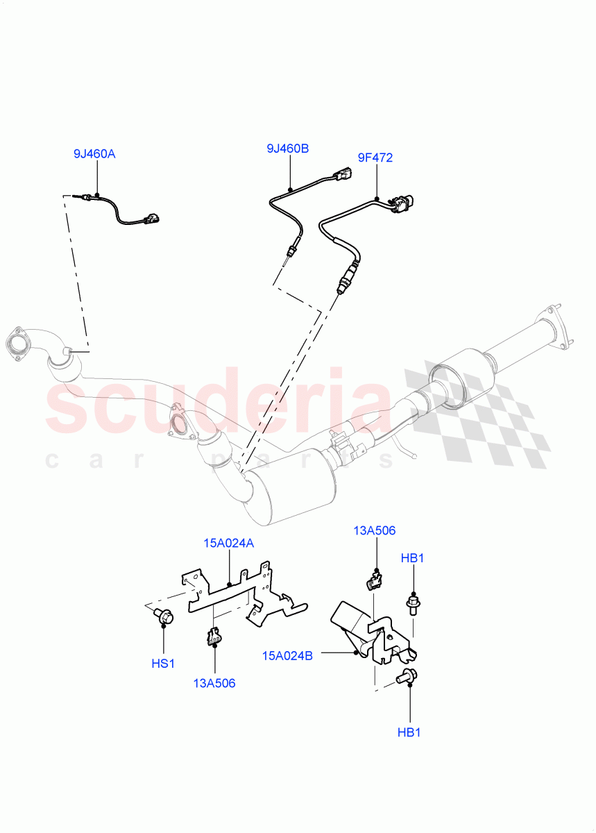 Exhaust Sensors And Modules (3.0 V6 Diesel, Euro Stage 4 Emissions) ((V) FROMAA000001) of Land Rover Land Rover Discovery 4 (2010-2016) [3.0 Diesel 24V DOHC TC]