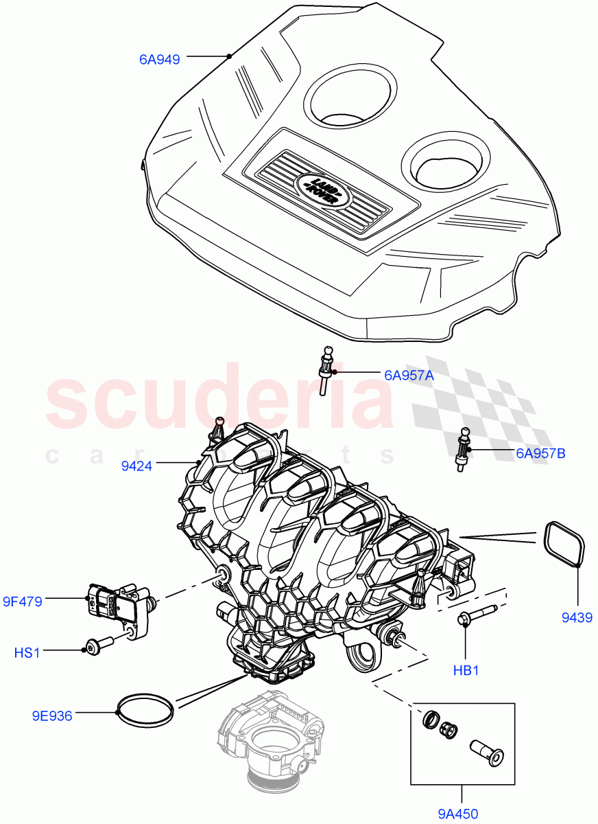 Inlet Manifold (2.0L 16V TIVCT T/C 240PS Petrol, Changsu (China)) ((V) FROMEG000001) of Land Rover Land Rover Range Rover Evoque (2012-2018) [2.0 Turbo Petrol GTDI]
