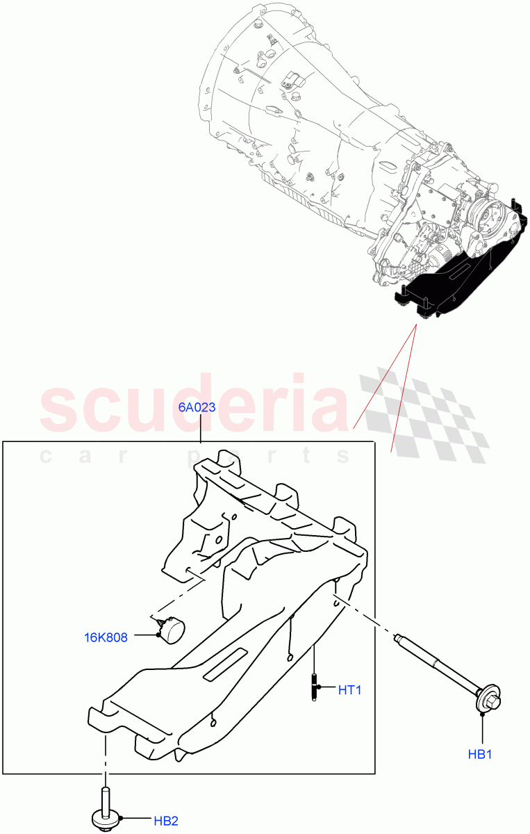 Transmission Mounting (2.0L AJ200P Hi PHEV) ((V) FROMMA000001) of Land Rover Land Rover Range Rover Velar (2017+) [2.0 Turbo Petrol AJ200P]