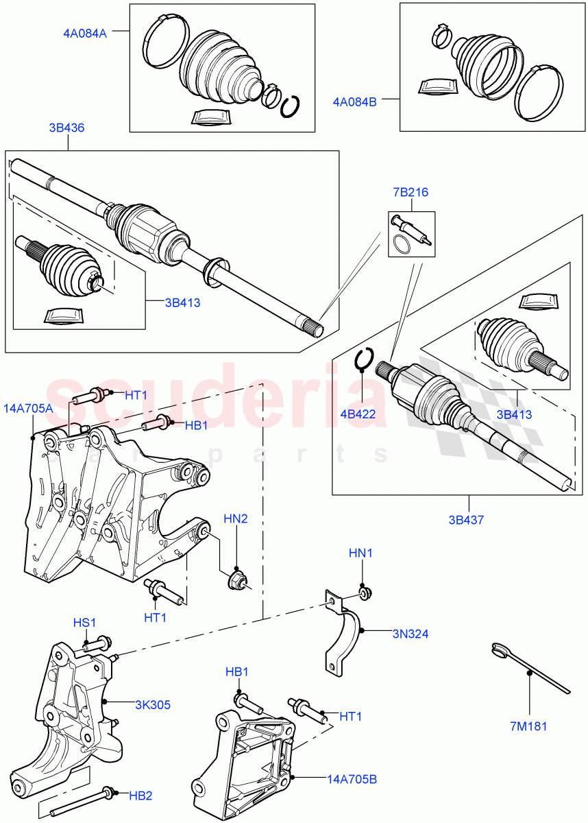 Drive Shaft - Front Axle Drive (Halewood (UK)) of Land Rover Land Rover Range Rover Evoque (2012-2018) [2.0 Turbo Petrol AJ200P]