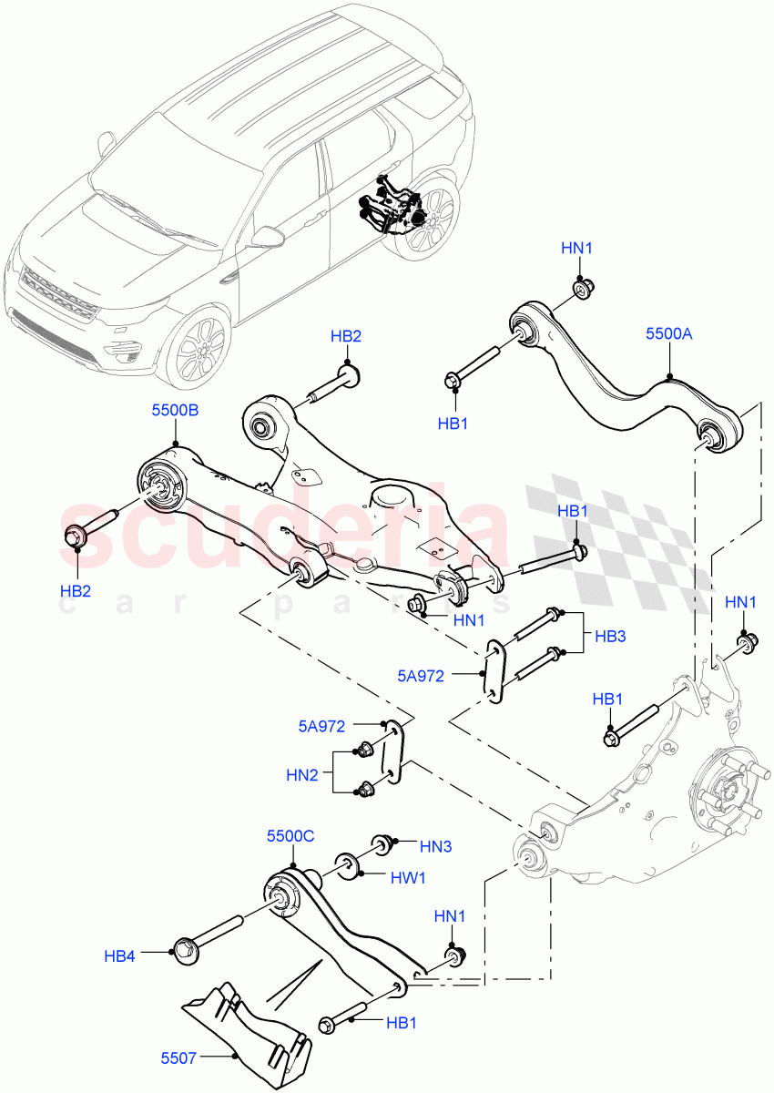 Rear Suspension Arms (Itatiaia (Brazil)) ((V) FROMGT000001) of Land Rover Land Rover Discovery Sport (2015+) [2.0 Turbo Petrol GTDI]