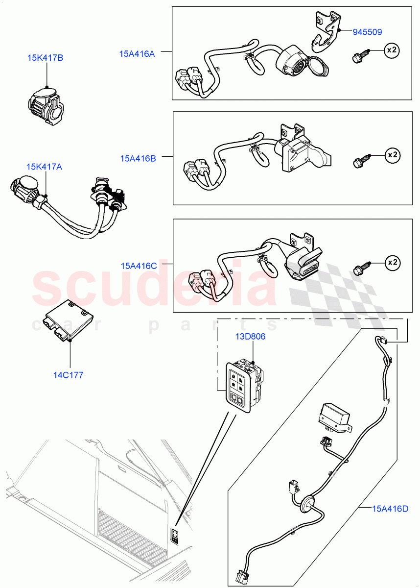 Towing Electrics (Accessory) of Land Rover Land Rover Range Rover (2012-2021) [2.0 Turbo Petrol AJ200P]