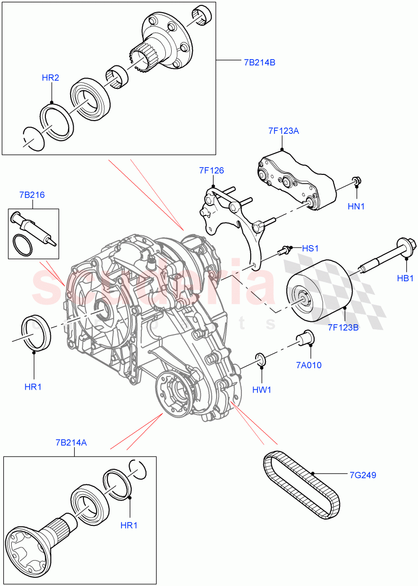 Transfer Drive Components (Nitra Plant Build) (With 1 Speed Transfer Case) ((V) FROMK2000001, (V) TOL2999999) of Land Rover Land Rover Discovery 5 (2017+) [2.0 Turbo Diesel]