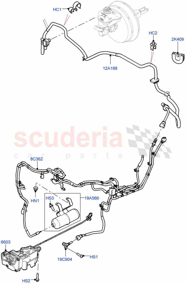Vacuum Control And Air Injection (3.0L AJ20D6 Diesel High, RHD) ((V) FROMLA000001) of Land Rover Land Rover Range Rover (2012-2021) [3.0 I6 Turbo Diesel AJ20D6]