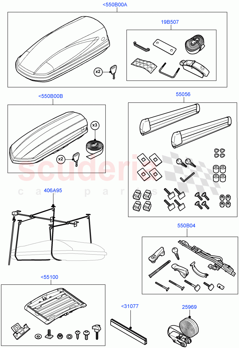 Carriers & Boxes (Roof Carriers, Accessory) of Land Rover Land Rover Range Rover (2012-2021) [3.0 I6 Turbo Petrol AJ20P6]