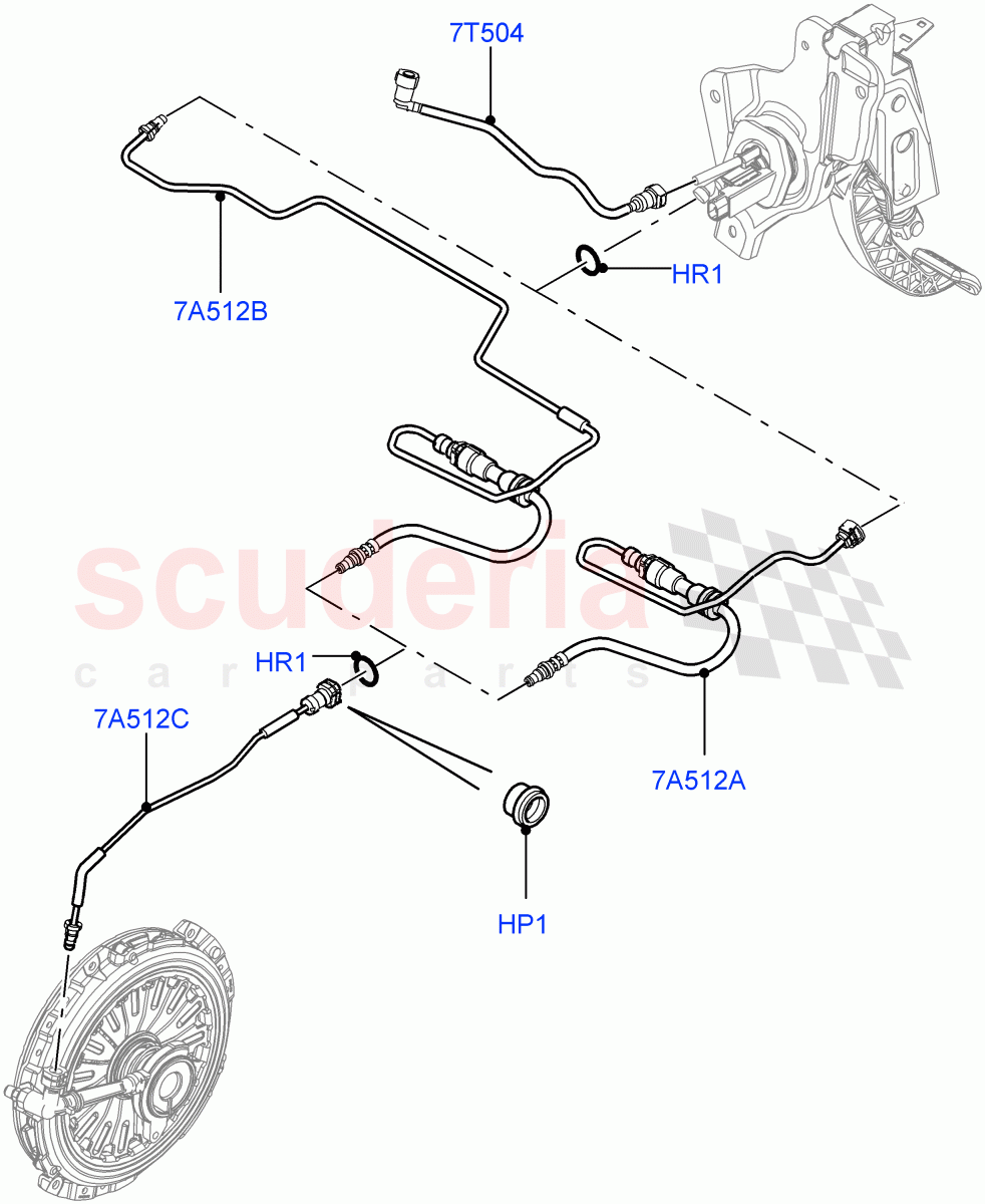 Clutch Master Cylinder (2.0L I4 DSL MID DOHC AJ200, 6 Speed Manual Trans-JLR M66 2WD, Halewood (UK), 6 Speed Manual Trans M66 - AWD, 6 Speed Manual Trans BG6) of Land Rover Land Rover Range Rover Evoque (2012-2018) [2.0 Turbo Diesel]