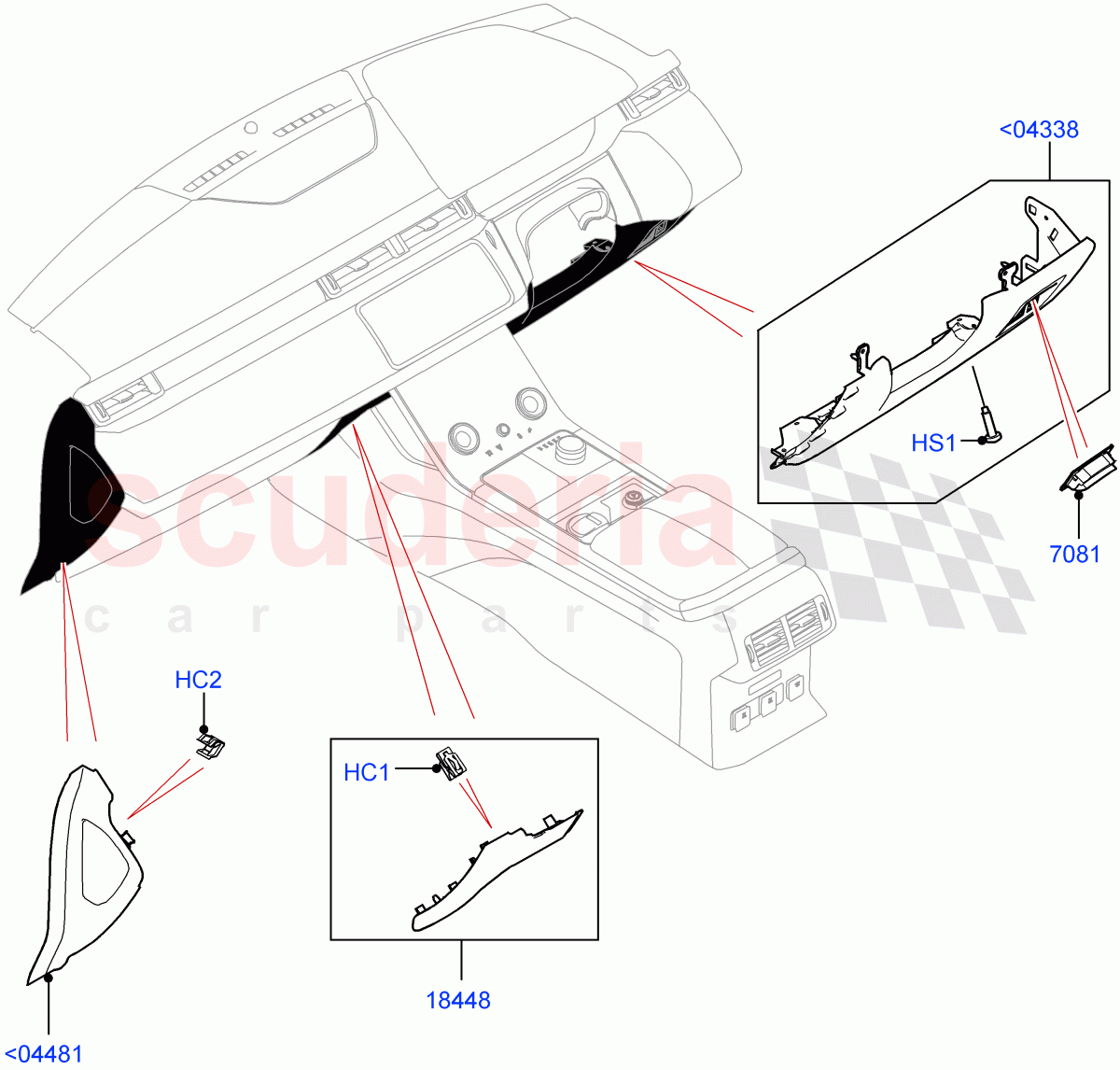 Instrument Panel (External Components, Lower) of Land Rover Land Rover Range Rover Velar (2017+) [3.0 DOHC GDI SC V6 Petrol]