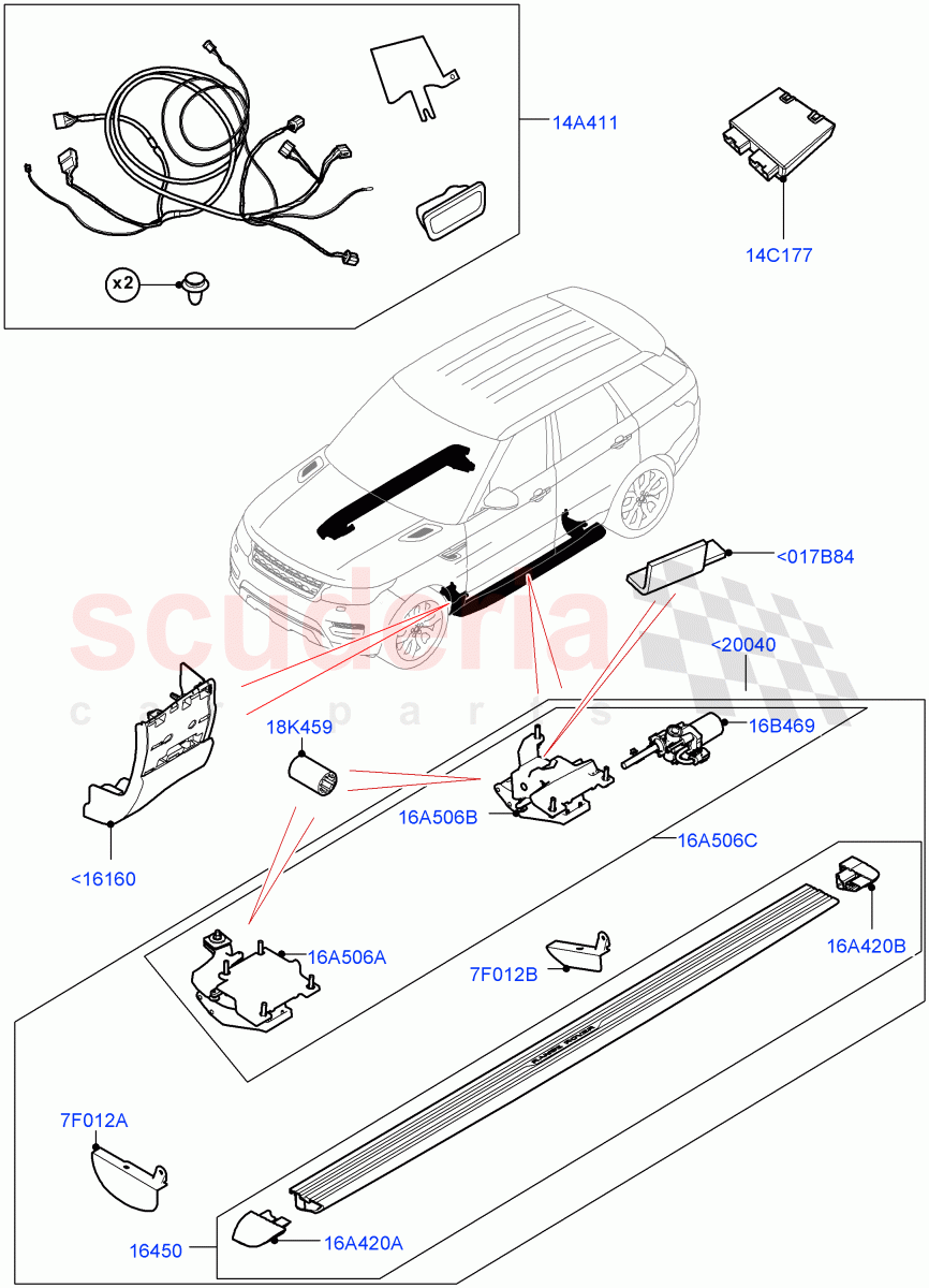 Side Steps And Tubes (Accessory, Power Deployable) of Land Rover Land Rover Range Rover Sport (2014+) [3.0 Diesel 24V DOHC TC]