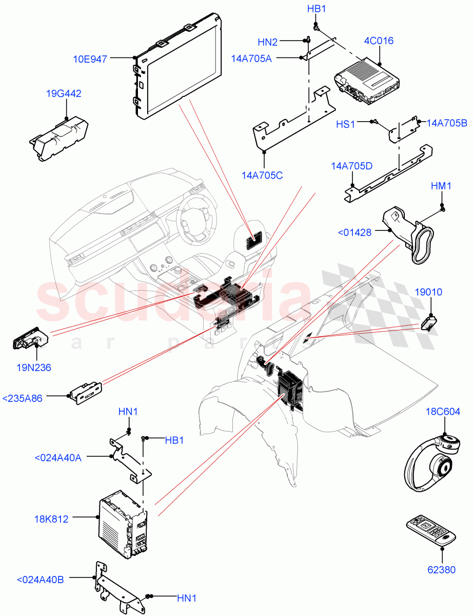 Family Entertainment System ((V) TOLA999999) of Land Rover Land Rover Range Rover Velar (2017+) [3.0 I6 Turbo Diesel AJ20D6]