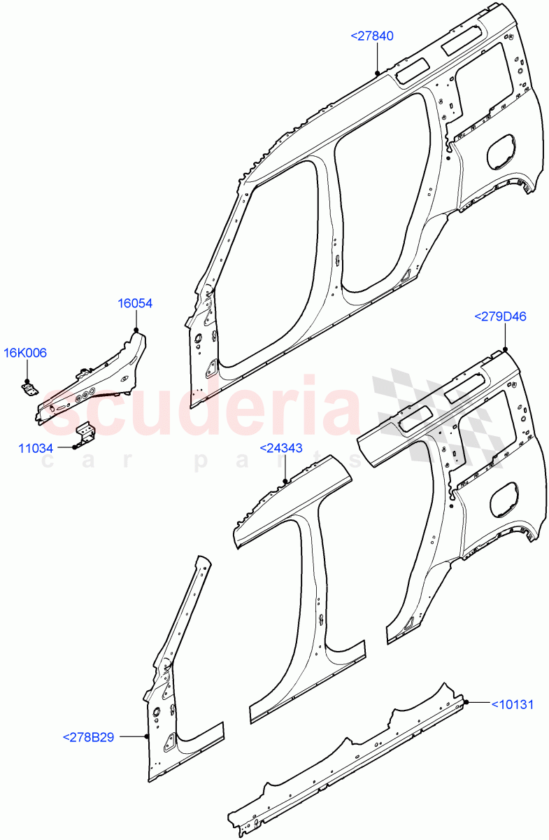 Side Panels - Outer (Standard Wheelbase) of Land Rover Land Rover Defender (2020+) [2.0 Turbo Petrol AJ200P]