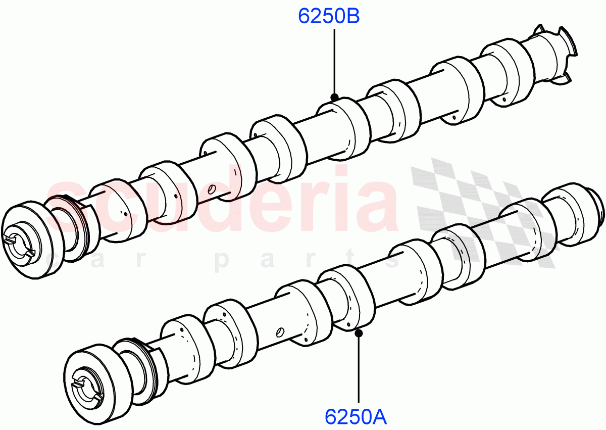 Camshaft (3.6L V8 32V DOHC EFi Diesel Lion) ((V) FROMAA000001) of Land Rover Land Rover Range Rover (2010-2012) [3.6 V8 32V DOHC EFI Diesel]