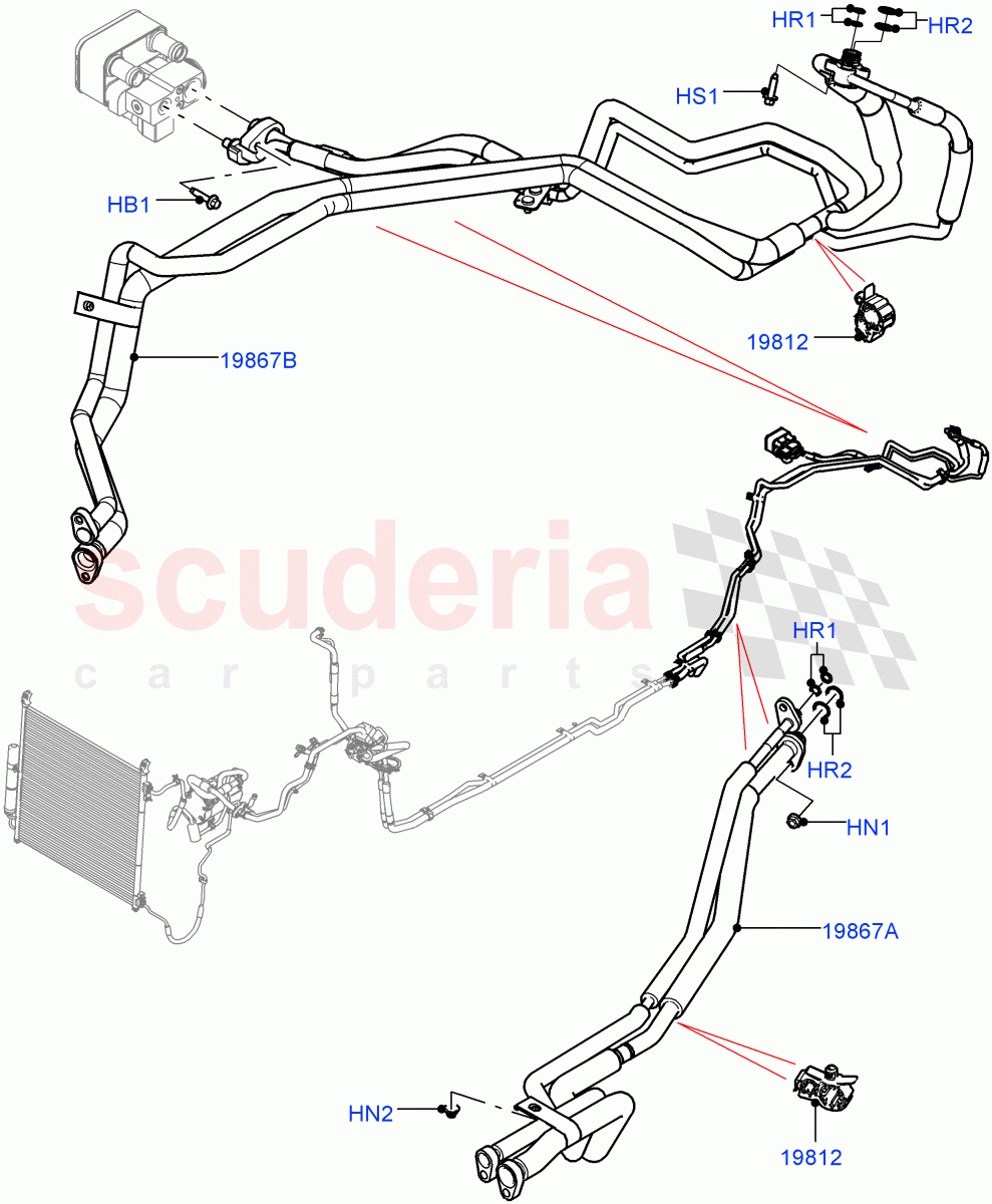 Air Conditioning Condensr/Compressr (Rear) (Premium Air Con Hybrid Front/Rear) ((V) FROMJA000001, (V) TOJA999999) of Land Rover Land Rover Range Rover Sport (2014+) [2.0 Turbo Diesel]