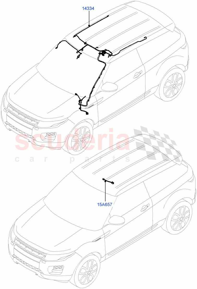 Electrical Wiring - Body And Rear (Roof) (Changsu (China)) ((V) FROMEG000001) of Land Rover Land Rover Range Rover Evoque (2012-2018) [2.0 Turbo Diesel]