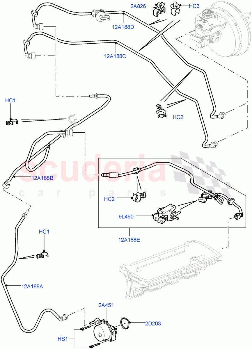 Vacuum Control And Air Injection (5.0L OHC SGDI SC V8 Petrol - AJ133, LHD) ((V) TOGA999999) of Land Rover Land Rover Range Rover Sport (2014+) [5.0 OHC SGDI SC V8 Petrol]