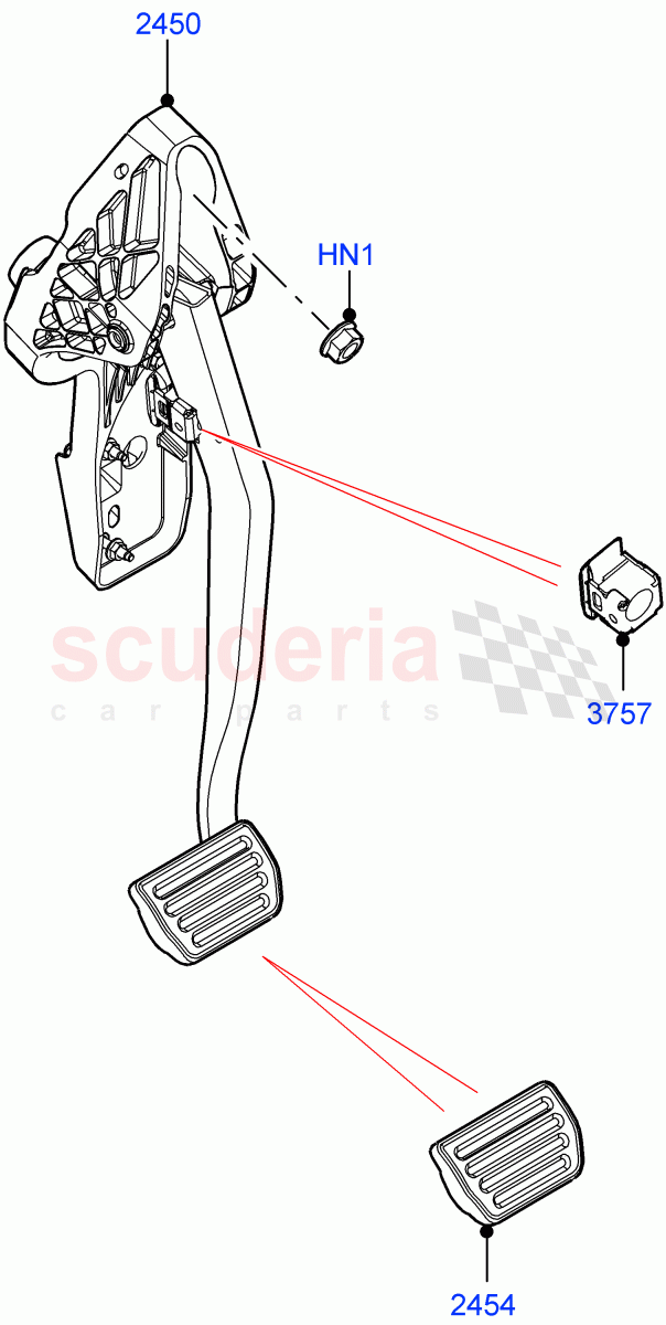 Brake And Clutch Controls (9 Speed Auto Trans 9HP50, Changsu (China)) ((V) FROMMG140569) of Land Rover Land Rover Discovery Sport (2015+) [2.0 Turbo Diesel]
