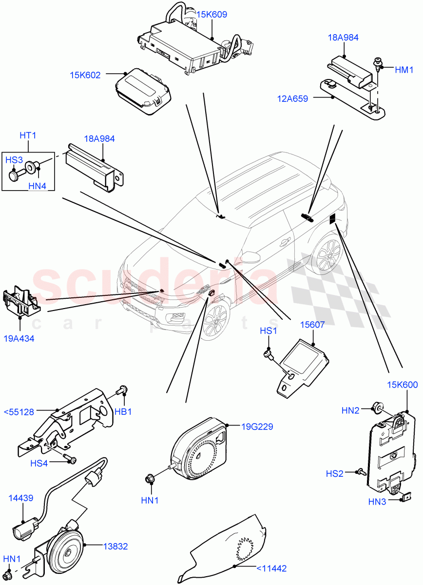 Anti-Theft Alarm Systems (Itatiaia (Brazil)) ((V) FROMGT000001) of Land Rover Land Rover Range Rover Evoque (2012-2018) [2.0 Turbo Diesel]