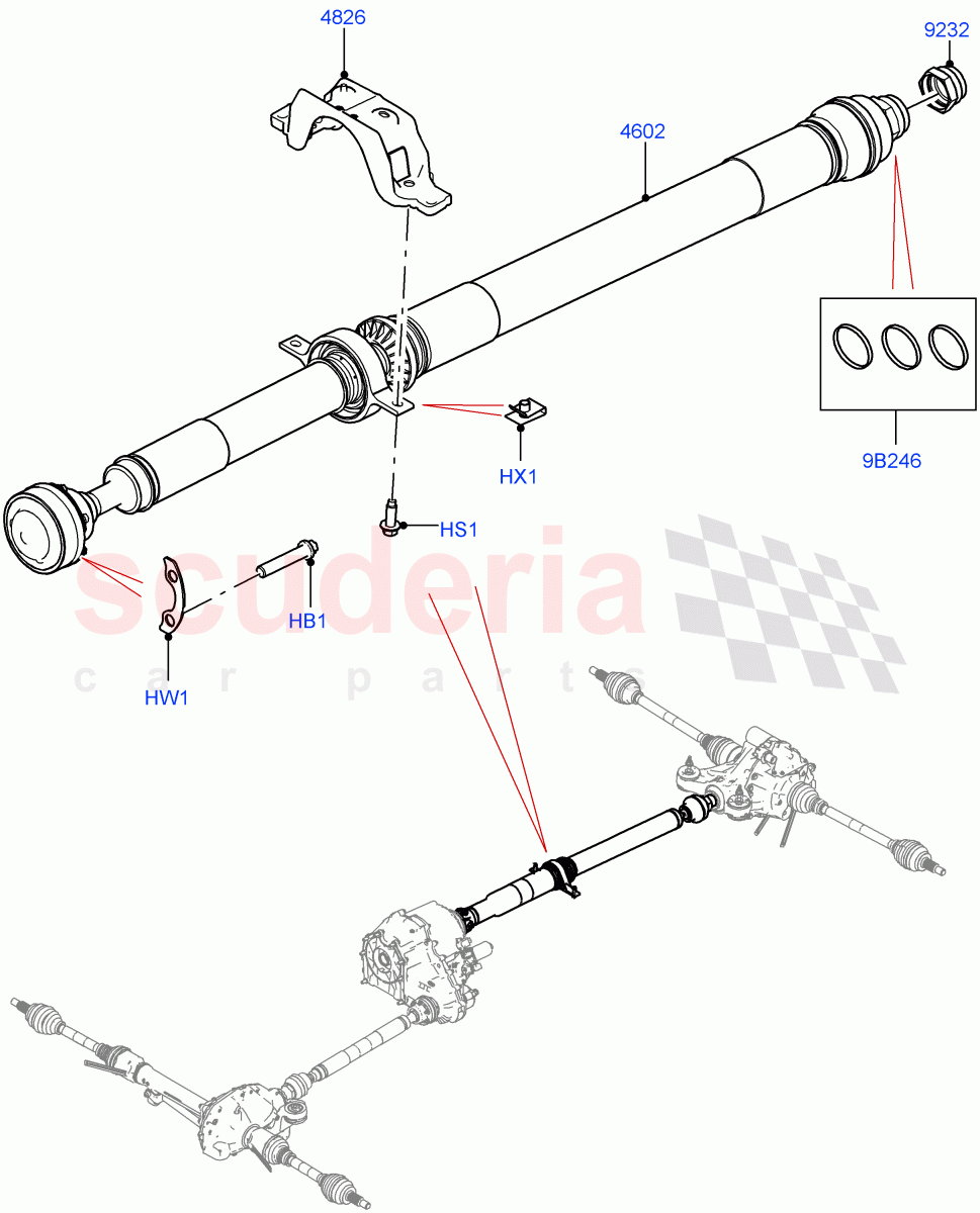 Drive Shaft - Rear Axle Drive (Nitra Plant Build, Propshaft) ((V) FROMM2000001) of Land Rover Land Rover Discovery 5 (2017+) [2.0 Turbo Diesel]