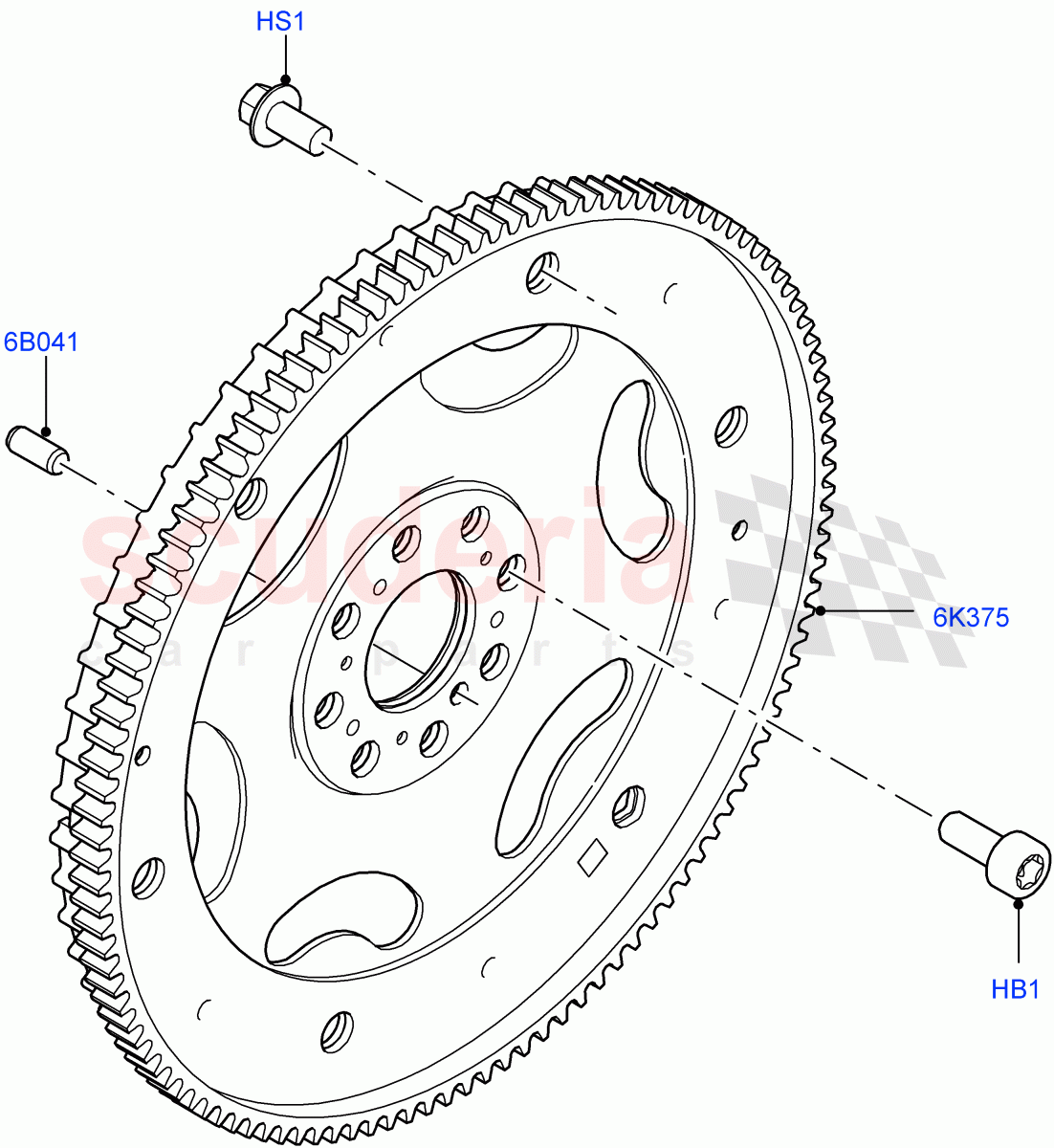 Flywheel (3.0L AJ20P6 Petrol High) of Land Rover Land Rover Range Rover (2022+) [3.0 I6 Turbo Petrol AJ20P6]
