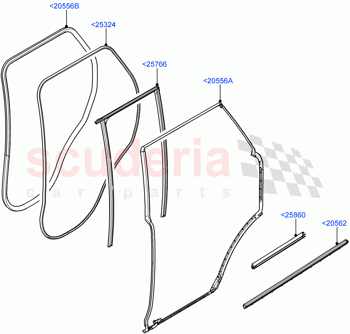 Rear Doors, Hinges & Weatherstrips (Weatherstrips And Seals) of Land Rover Land Rover Range Rover (2022+) [4.4 V8 Turbo Petrol NC10]