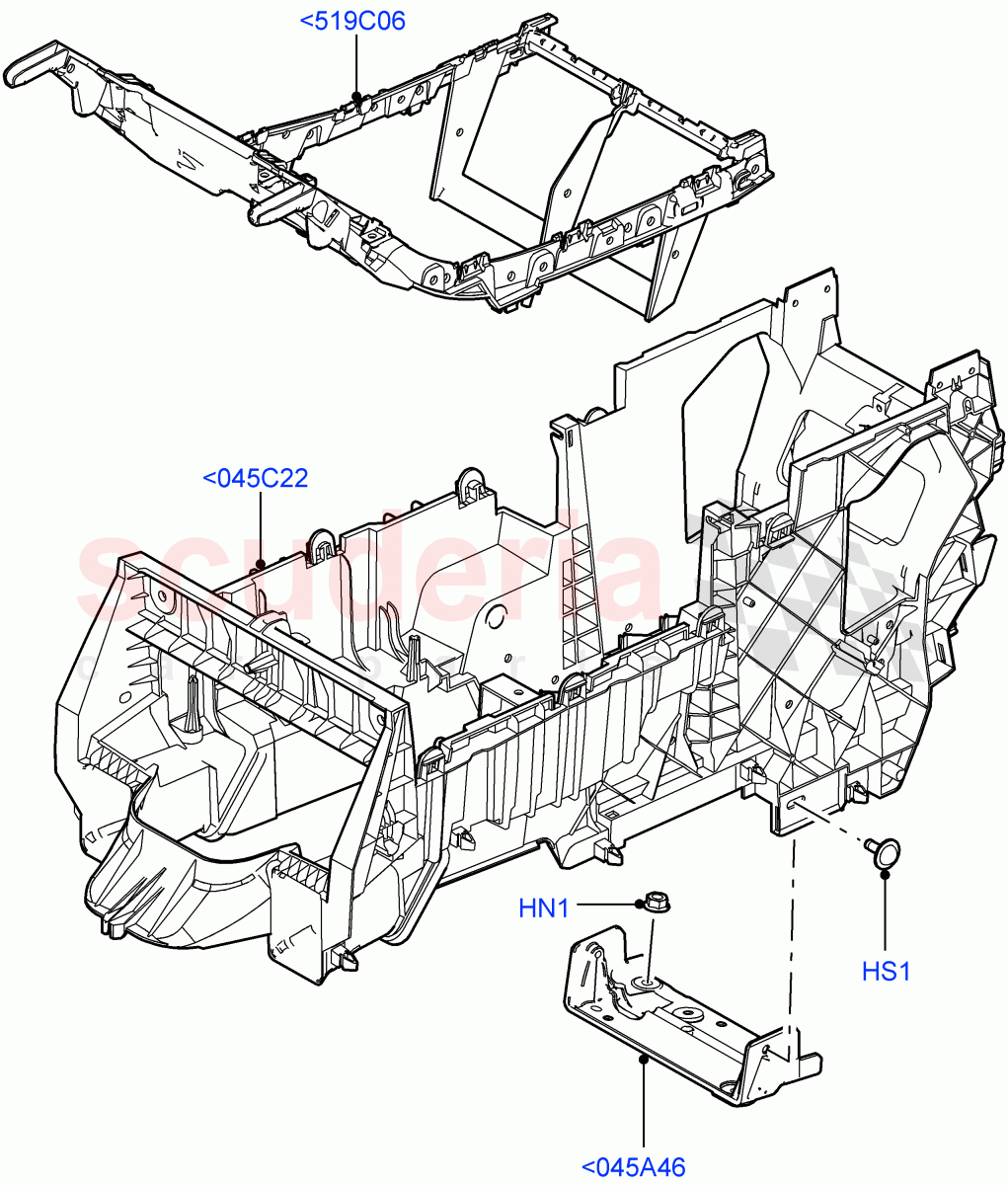 Console - Floor (For Carrier Assy, Internal Components) ((V) FROMAA000001) of Land Rover Land Rover Range Rover Sport (2010-2013) [3.6 V8 32V DOHC EFI Diesel]