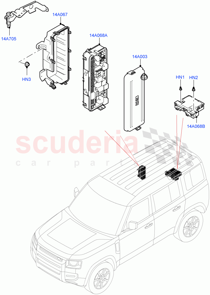 Fuses, Holders And Circuit Breakers (Rear) of Land Rover Land Rover Defender (2020+) [5.0 OHC SGDI SC V8 Petrol]