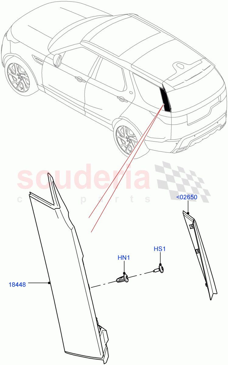 Luggage Compartment Door (Nitra Plant Build, Finishers) ((V) FROMK2000001) of Land Rover Land Rover Discovery 5 (2017+) [2.0 Turbo Petrol AJ200P]