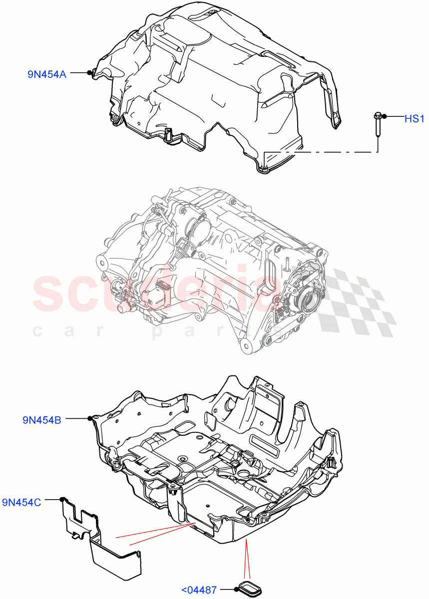 Rear Electric Drive Unit (Heatshields) (1.5L AJ20P3 Petrol High PHEV, Halewood (UK), All Wheel Drive) ((V) FROMLH000001) of Land Rover Land Rover Discovery Sport (2015+) [2.0 Turbo Petrol AJ200P]