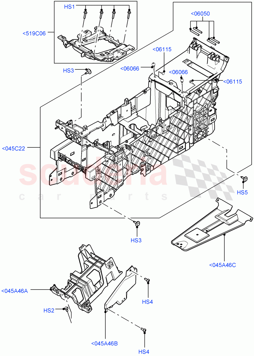 Console - Floor (Internal Components) (Halewood (UK)) of Land Rover Land Rover Range Rover Evoque (2012-2018) [2.0 Turbo Diesel]