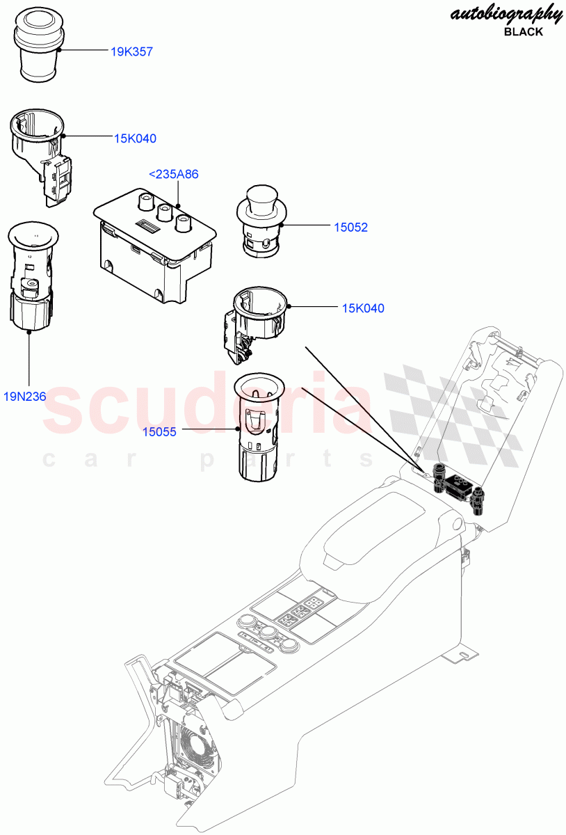 Instrument Panel Related Parts (Console Deployable Tables) ((V) FROMEA000001, (V) TOHA999999) of Land Rover Land Rover Range Rover (2012-2021) [2.0 Turbo Petrol GTDI]