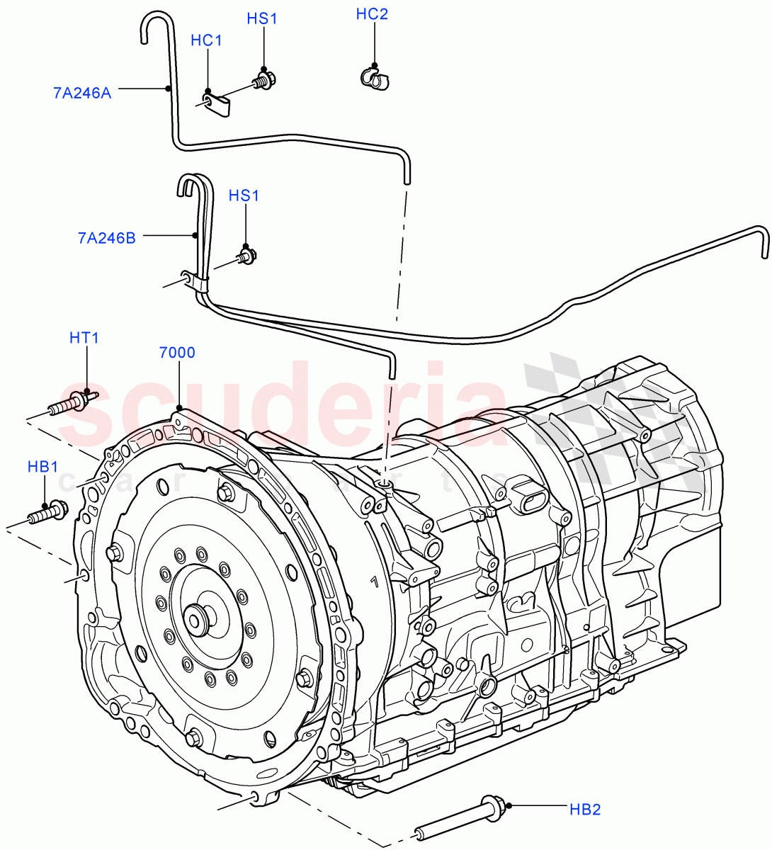 Auto Trans Assy & Speedometer Drive (3.6L V8 32V DOHC EFi Diesel Lion, 6 Speed Auto ZF 6HP26 Steptronic, Cologne V6 4.0 EFI (SOHC), Lion Diesel 2.7 V6 (140KW)) ((V) FROMAA000001) of Land Rover Land Rover Range Rover (2010-2012) [4.4 DOHC Diesel V8 DITC]