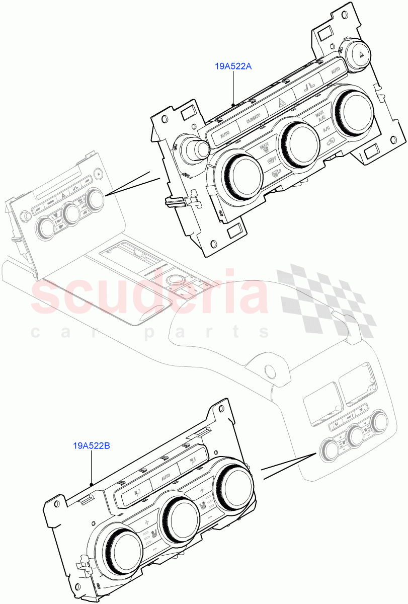 Heater & Air Conditioning Controls ((V) TOHA999999) of Land Rover Land Rover Range Rover (2012-2021) [3.0 Diesel 24V DOHC TC]