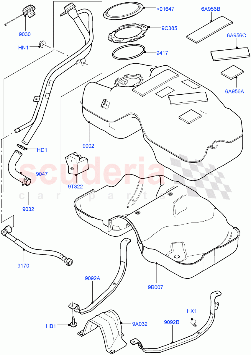 Fuel Tank & Related Parts (2.0L 16V TIVCT T/C 240PS Petrol, Changsu (China)) ((V) FROMFG000001) of Land Rover Land Rover Discovery Sport (2015+) [2.0 Turbo Petrol GTDI]