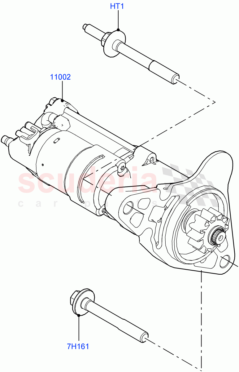 Starter Motor (1.5L AJ20P3 Petrol High PHEV, Halewood (UK), 1.5L AJ20P3 Petrol High) ((V) FROMLH000001) of Land Rover Land Rover Range Rover Evoque (2019+) [1.5 I3 Turbo Petrol AJ20P3]