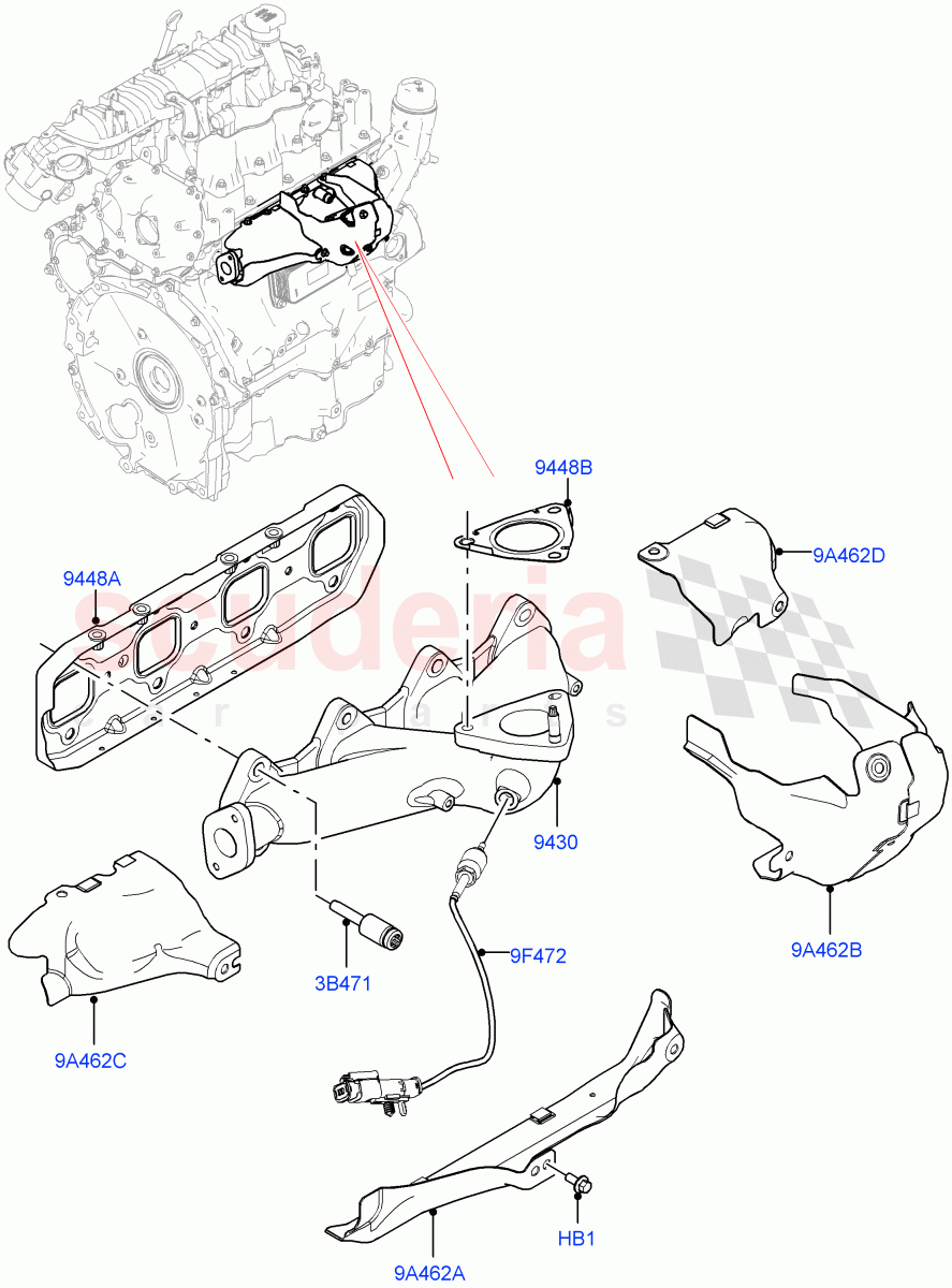 Exhaust Manifold (2.0L AJ20D4 Diesel Mid PTA, Itatiaia (Brazil)) ((V) FROMLT000001) of Land Rover Land Rover Discovery Sport (2015+) [2.0 Turbo Diesel]