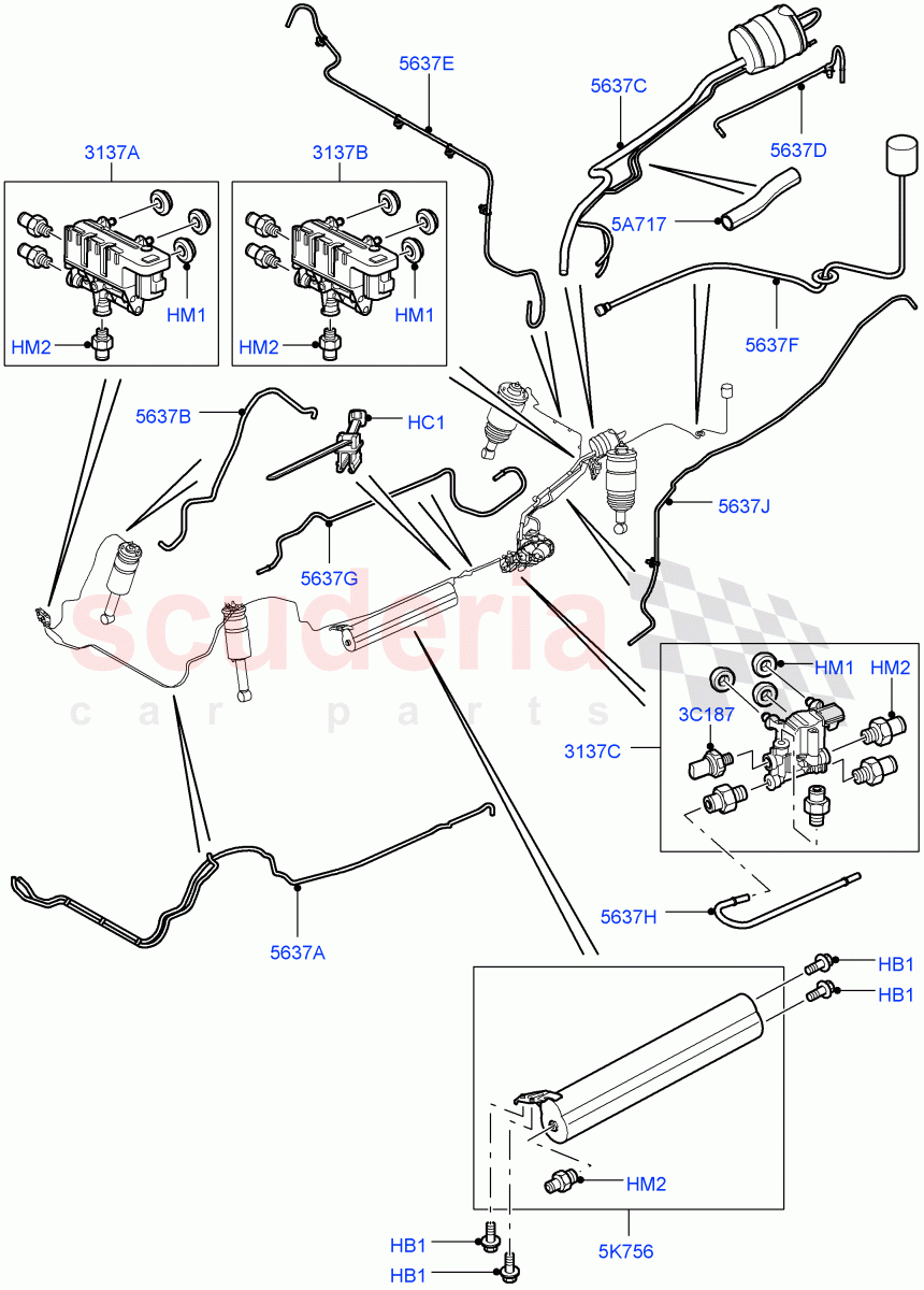 Air Suspension Compressor And Lines (Air Suspension Lines) ((V) FROMAA000001) of Land Rover Land Rover Range Rover Sport (2010-2013) [3.0 Diesel 24V DOHC TC]