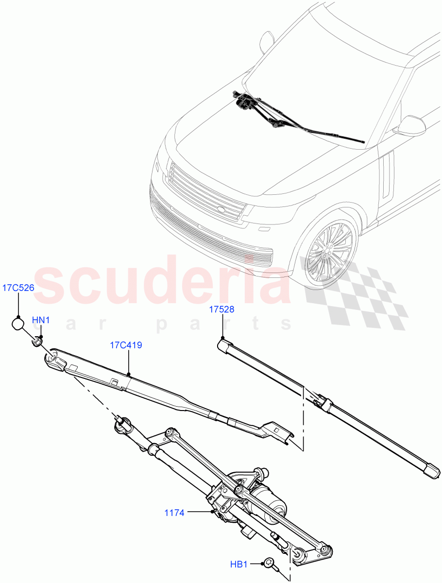 Windscreen Wiper of Land Rover Land Rover Range Rover (2022+) [4.4 V8 Turbo Petrol NC10]