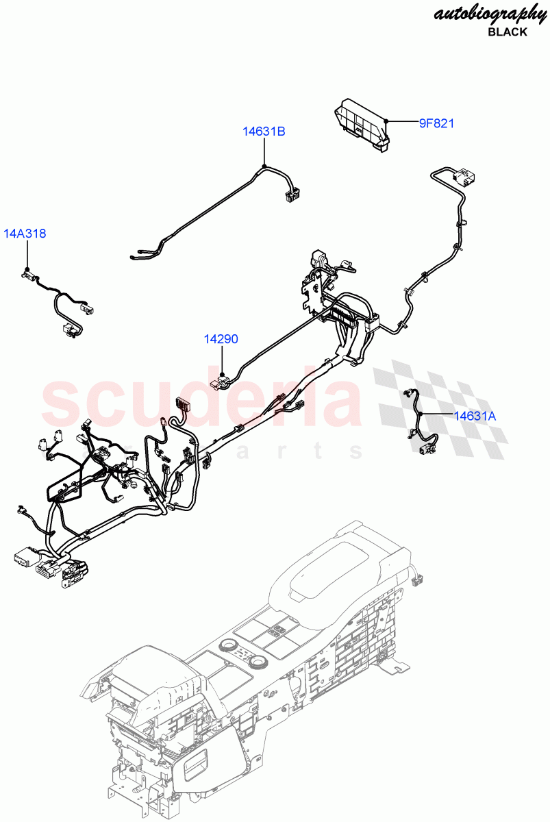 Electrical Wiring - Engine And Dash (Console) (Console Deployable Tables, Rear Console Extending Table) ((V) FROMJA000001) of Land Rover Land Rover Range Rover (2012-2021) [2.0 Turbo Petrol AJ200P]