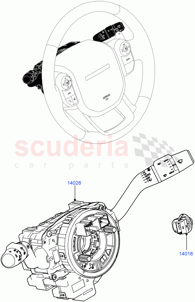 Switches (Steering Column) (Itatiaia (Brazil)) of Land Rover Land Rover Range Rover Evoque (2019+) [2.0 Turbo Diesel]