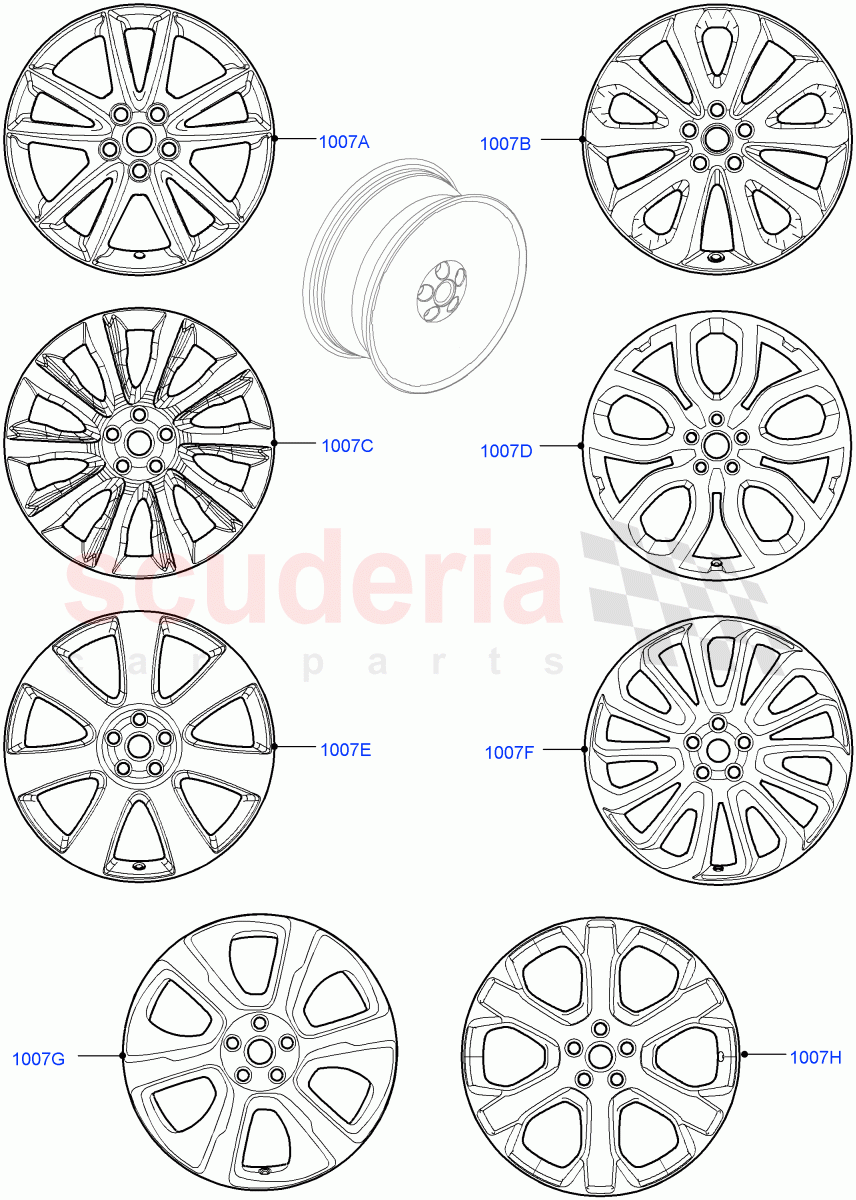 Wheels (Version - Core, Less Version Package) of Land Rover Land Rover Range Rover (2012-2021) [3.0 DOHC GDI SC V6 Petrol]