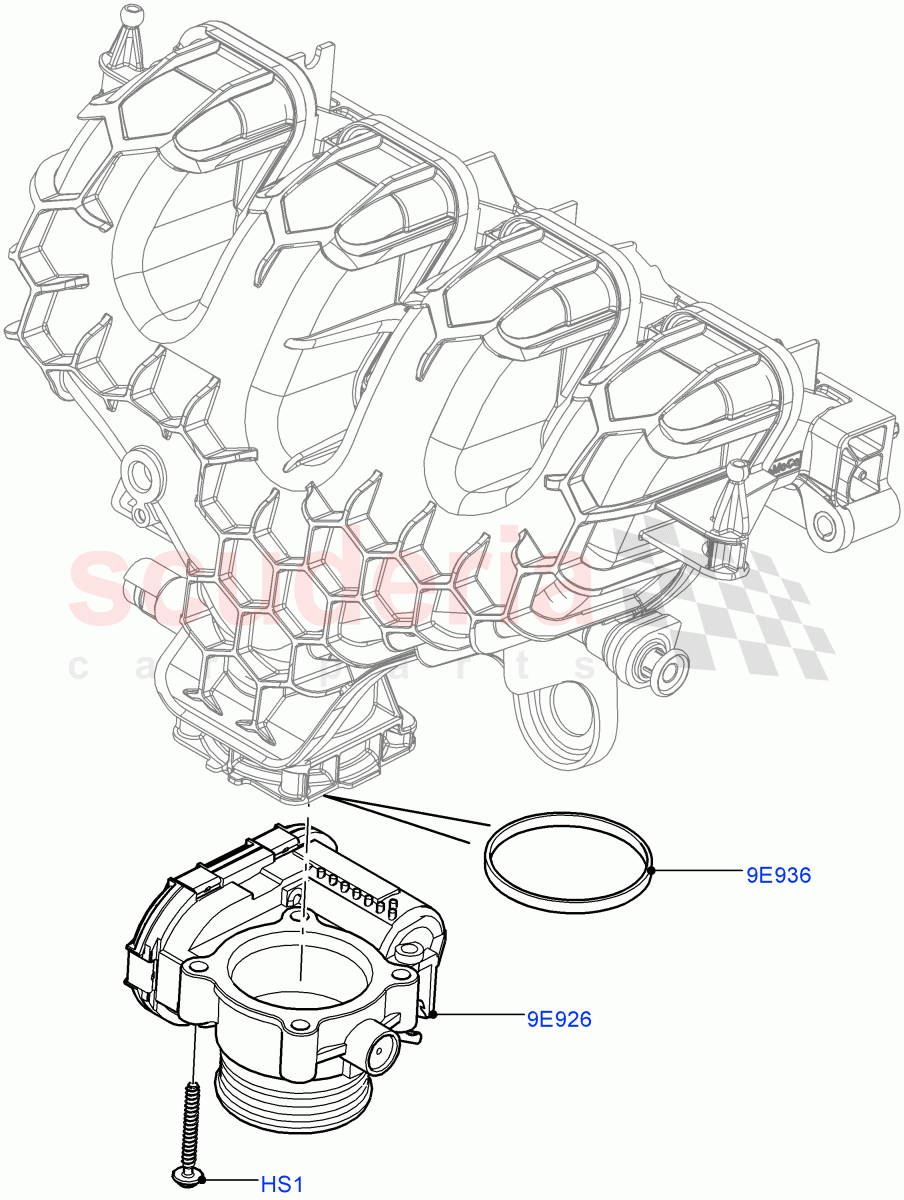 Throttle Housing (2.0L 16V TIVCT T/C 240PS Petrol, Itatiaia (Brazil)) ((V) FROMGT000001) of Land Rover Land Rover Range Rover Evoque (2012-2018) [2.0 Turbo Petrol GTDI]