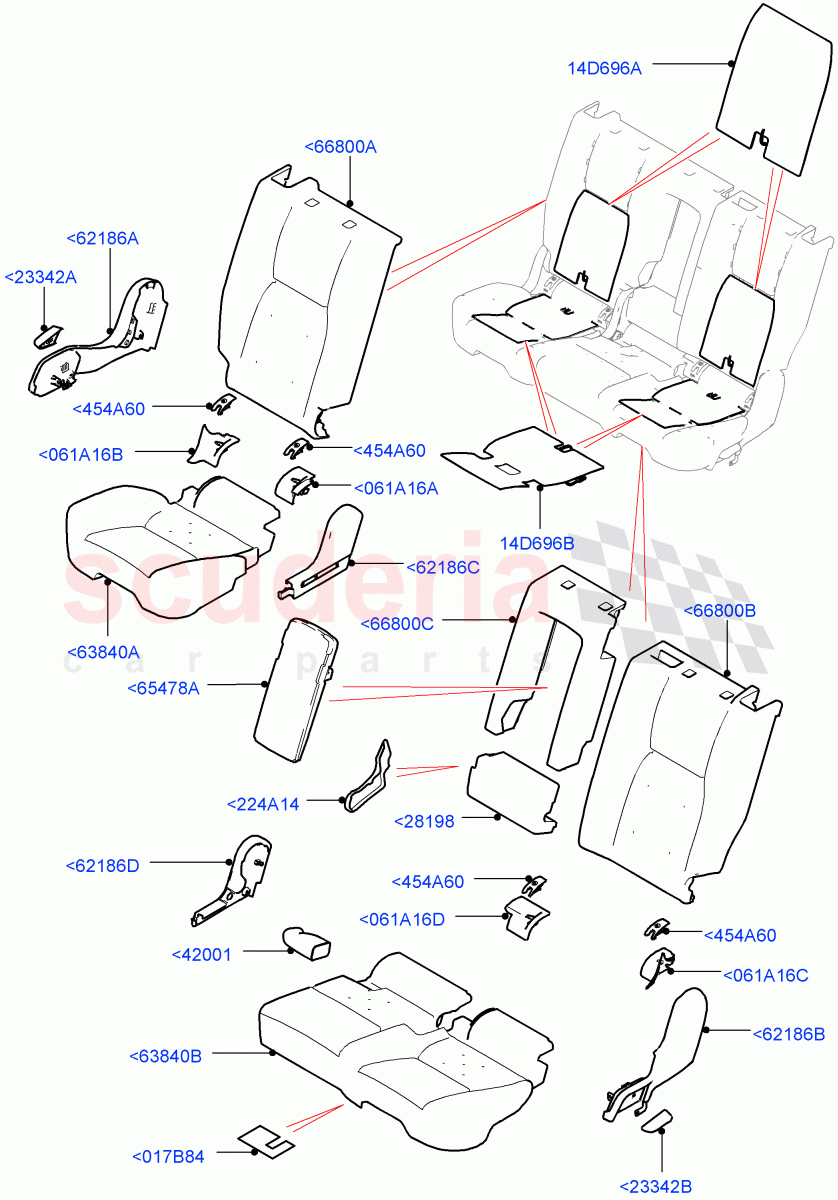 Rear Seat Pads/Valances & Heating (Changsu (China), 60/40 Load Through With Slide, With 60/40 Manual Fold Thru Rr Seat) ((V) FROMFG000001) of Land Rover Land Rover Discovery Sport (2015+) [2.0 Turbo Diesel AJ21D4]