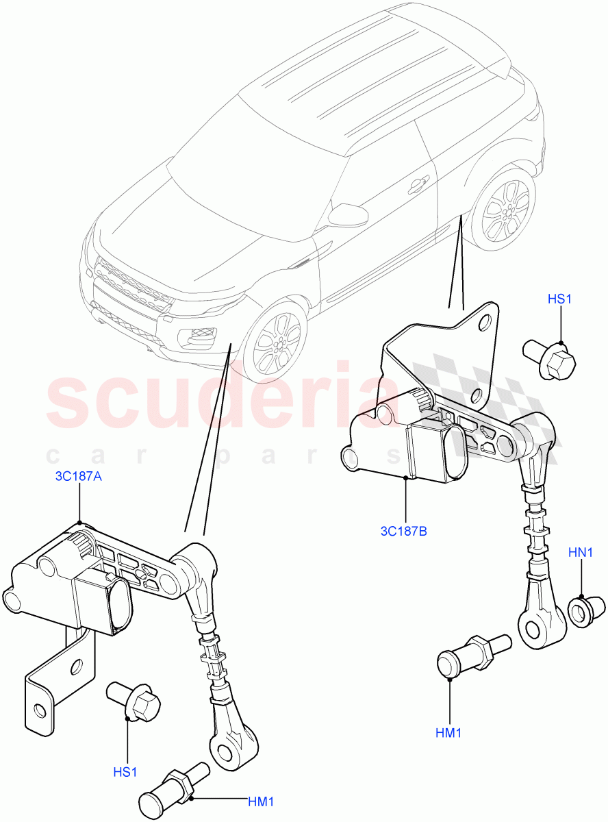 Automatic Headlamp Levelling System (Halewood (UK)) of Land Rover Land Rover Range Rover Evoque (2012-2018) [2.0 Turbo Diesel]