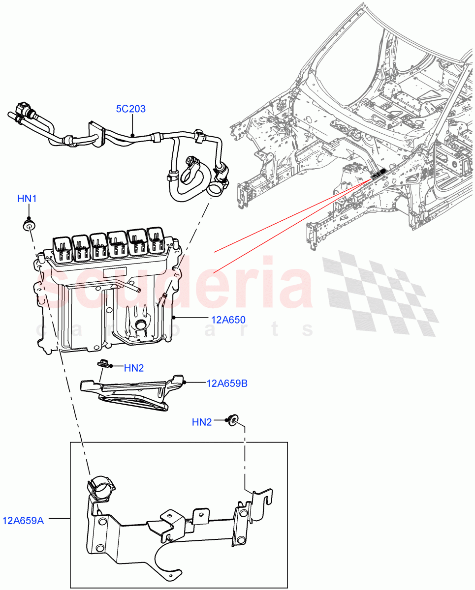 Engine Modules And Sensors (Nitra Plant Build) (3.0L AJ20P6 Petrol High) ((V) FROML2000001) of Land Rover Land Rover Defender (2020+) [3.0 I6 Turbo Petrol AJ20P6]
