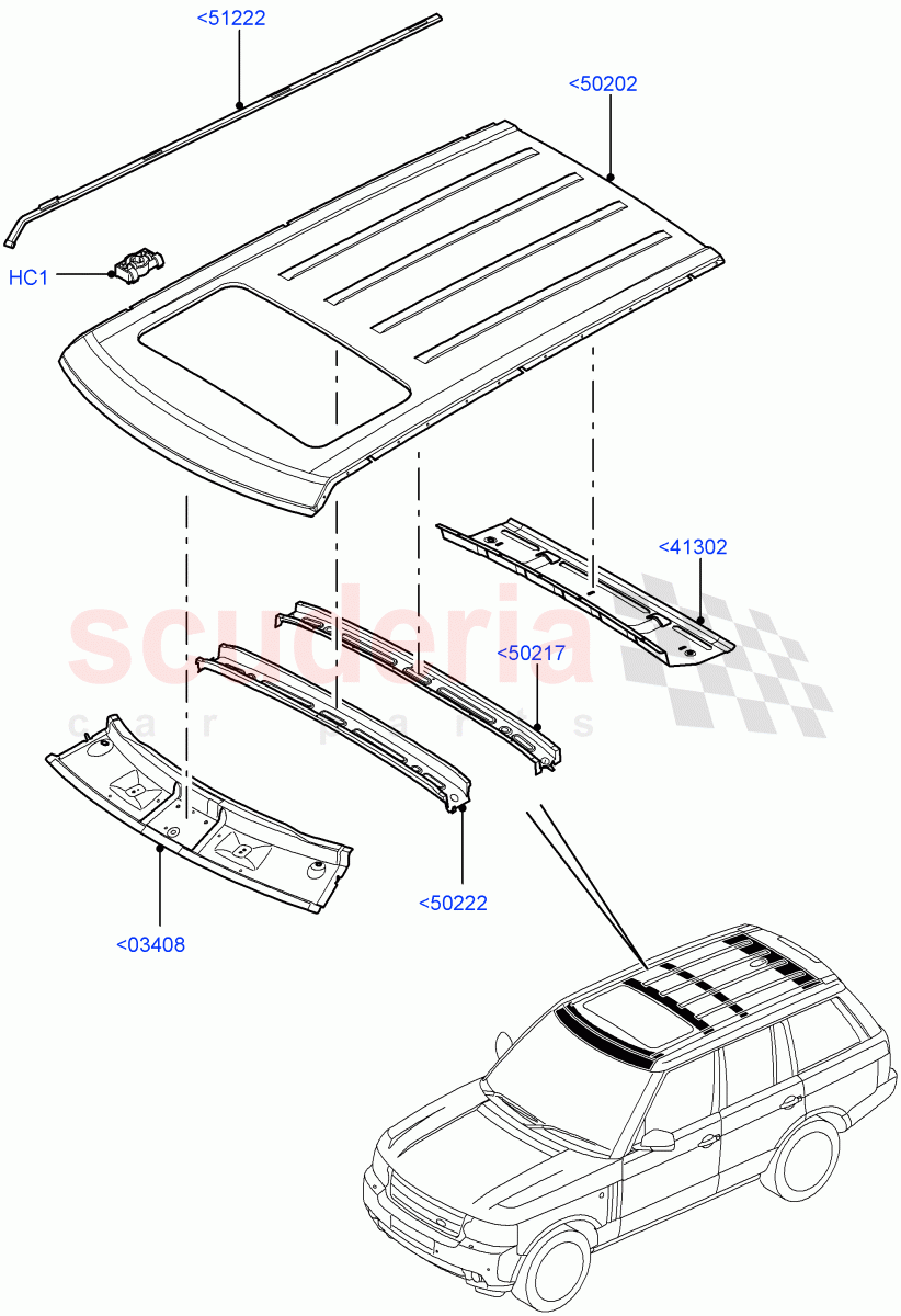 Roof - Sheet Metal (Less Armoured) ((V) FROMAA000001) of Land Rover Land Rover Range Rover (2010-2012) [5.0 OHC SGDI SC V8 Petrol]
