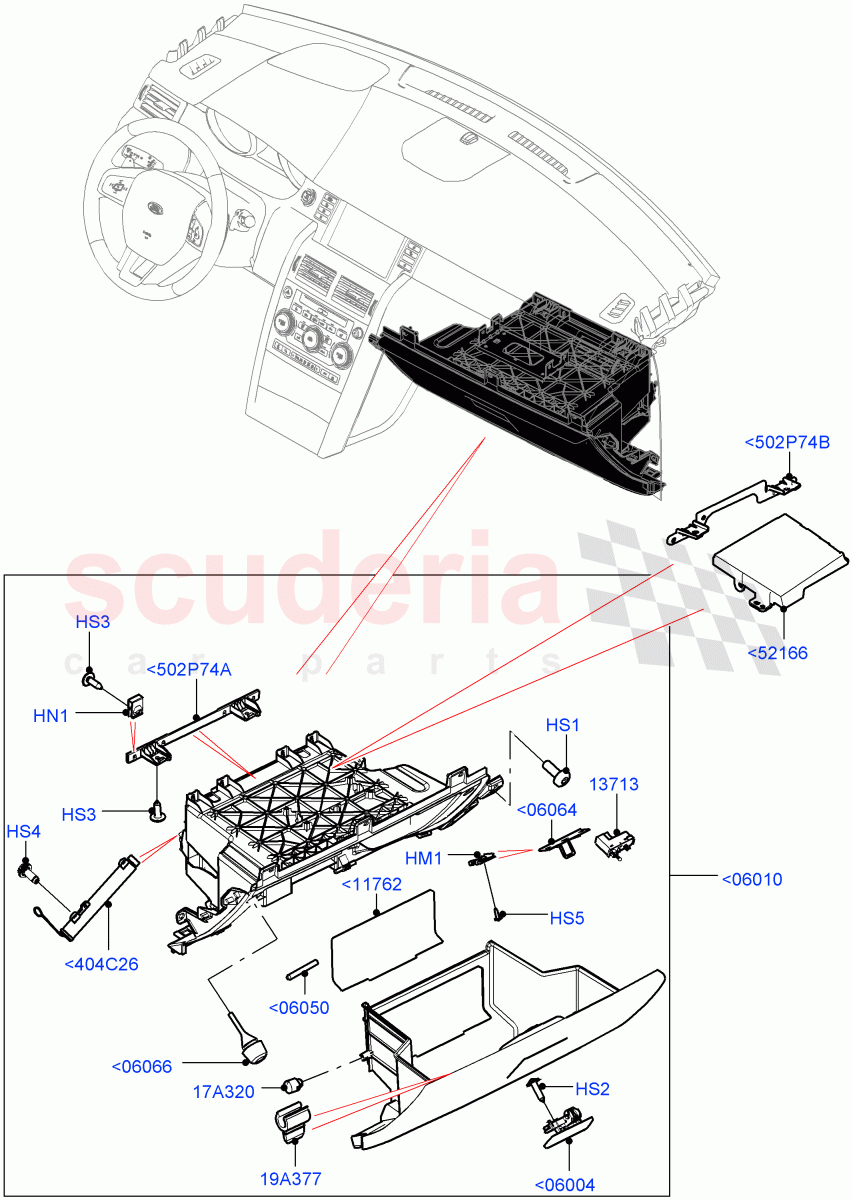 Glove Box (Changsu (China)) ((V) FROMFG000001) of Land Rover Land Rover Discovery Sport (2015+) [1.5 I3 Turbo Petrol AJ20P3]