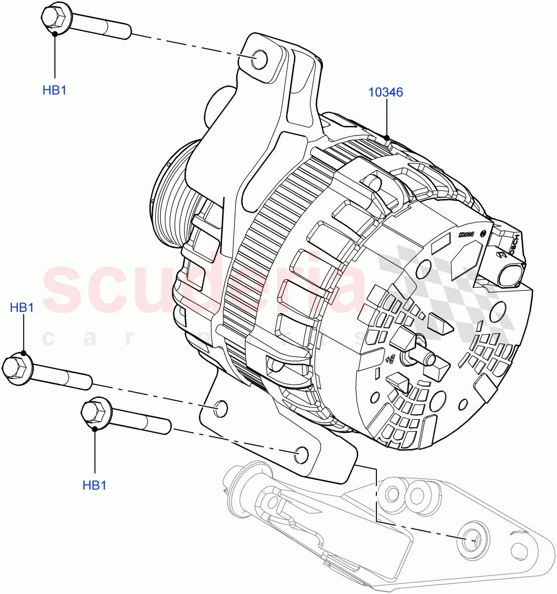Alternator And Mountings (Changsu (China)) ((V) FROMEG000001) of Land Rover Land Rover Range Rover Evoque (2012-2018) [2.0 Turbo Petrol AJ200P]